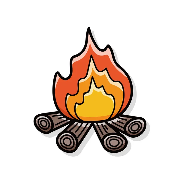 Kamp api doodle Stok Vektor