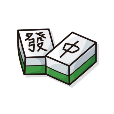Chinese mahjong doodle clipart