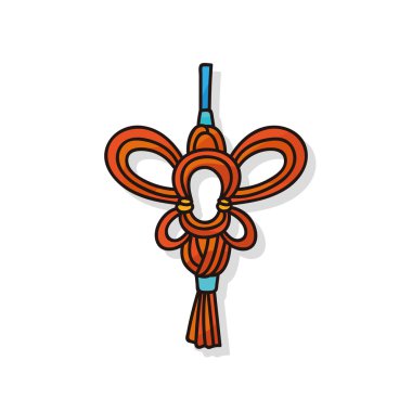 Çin yeni yıl antik sikke şanslı kolye doodle