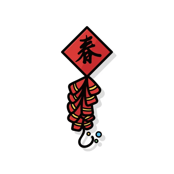 Des pétards chinois gribouillent — Image vectorielle