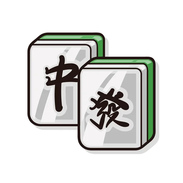 Cinese mahjong doodle — Vettoriale Stock