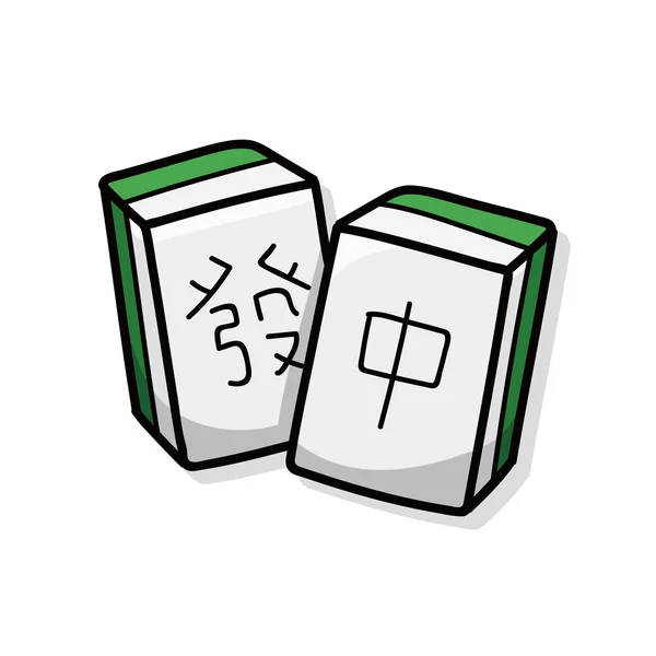 Mahjong chinois doodle — Image vectorielle