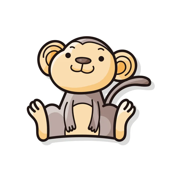 Doodle monkey čínský zvěrokruh — Stockový vektor