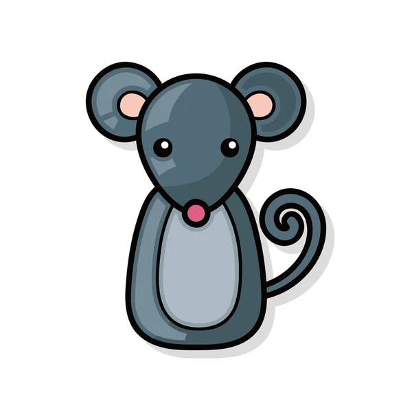 Tierkreiszeichen Ratten-Doodle — Stockvektor
