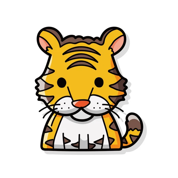 Doodle do tigre do zodíaco chinês — Vetor de Stock