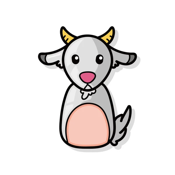 Doodle de cabra do zodíaco chinês —  Vetores de Stock