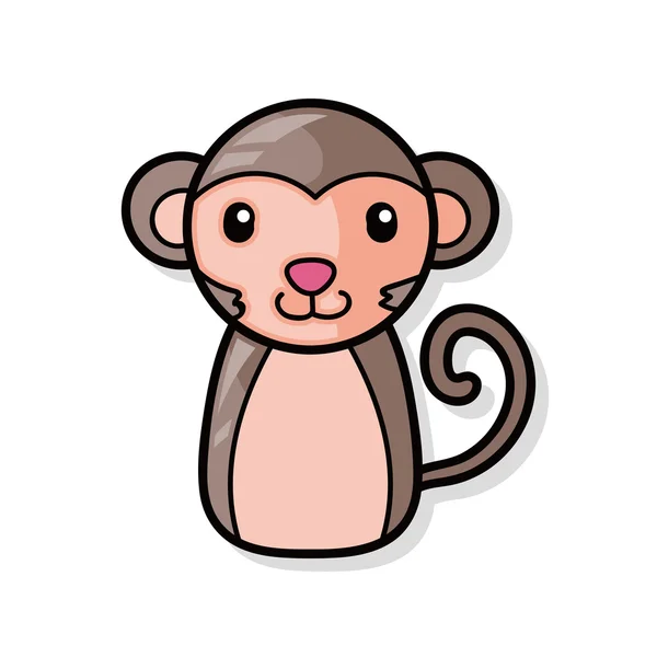 Doodle monkey čínský zvěrokruh — Stockový vektor