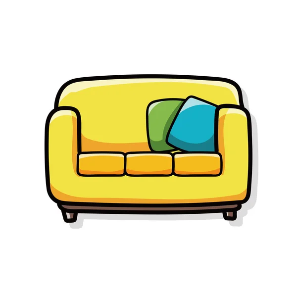 Sedia divano doodle — Vettoriale Stock