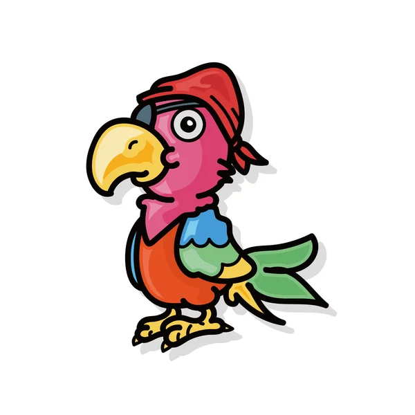 Parrot doodle — Stockvector