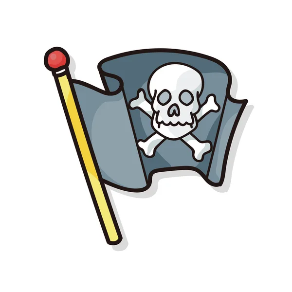 Drapeau pirate gribouille — Image vectorielle