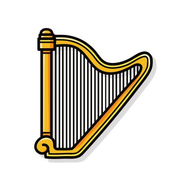 müzik aleti Harp doodle