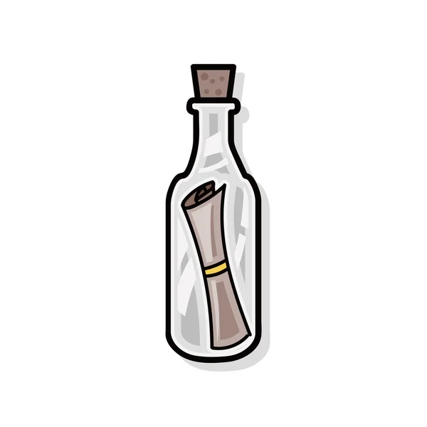 Mensaje en una botella garabato — Vector de stock