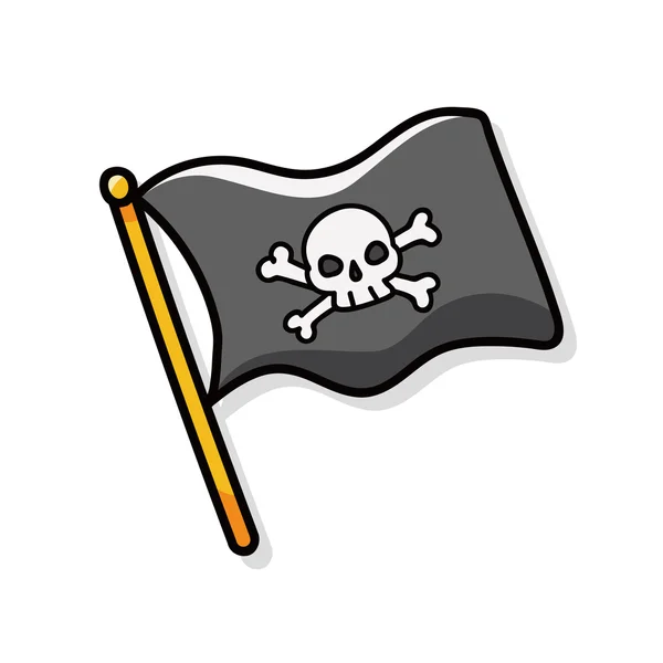 Drapeau pirate gribouille — Image vectorielle