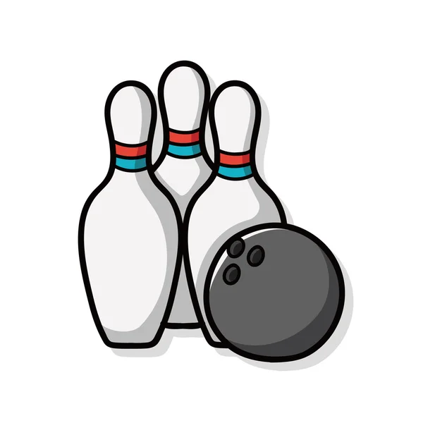 Bowling doodle — Stockový vektor