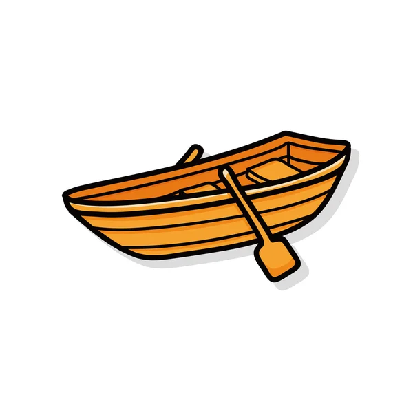 Bote de pesca garabato — Vector de stock