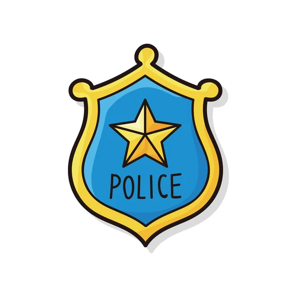 Поліція бейдж doodle — стоковий вектор