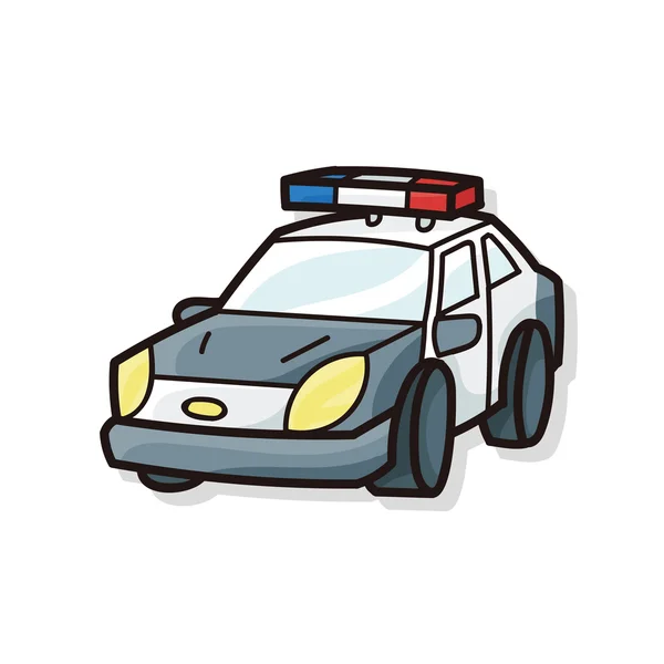 Police car doodle — Stock Vector