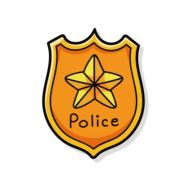 Police badge doodle — Stock Vector