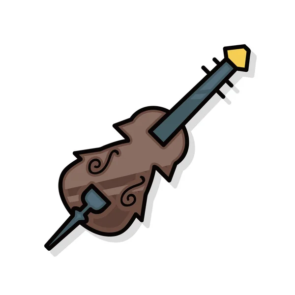 Instrument de musique violon doodle — Image vectorielle