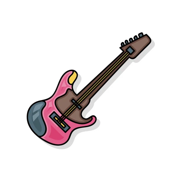 Musikinstrument Gitarre Doodle — Stockvektor
