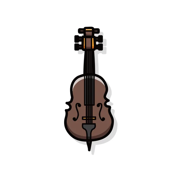 Instrument de musique violon doodle — Image vectorielle