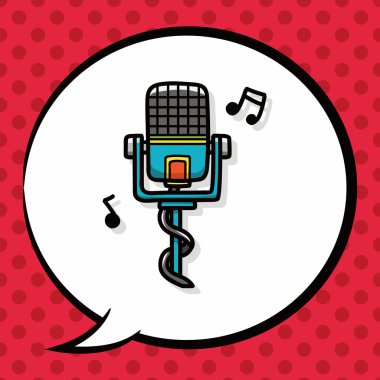 enstrüman mikrofon doodle, konuşma balonu