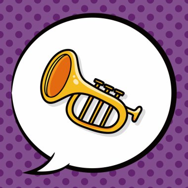 enstrüman trompet doodle, konuşma balonu