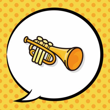 enstrüman trompet doodle, konuşma balonu
