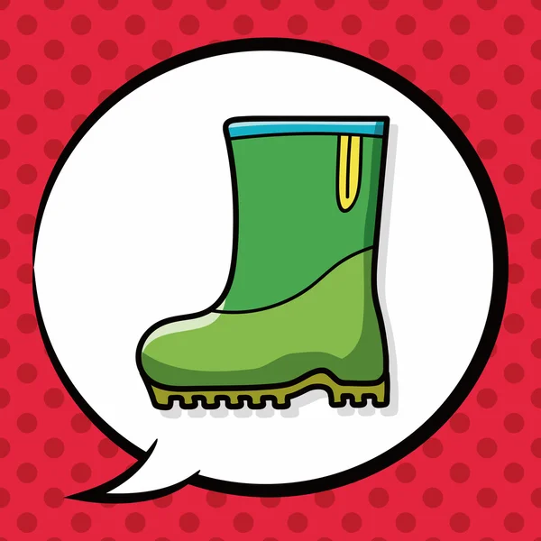 Rain boots doodle, speech bubble — Stock Vector