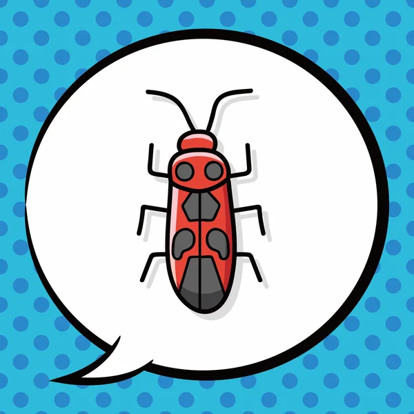 Bug doodle, tekstballon — Stockvector