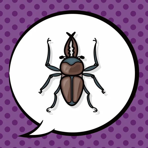 Bug doodle, speech bubble — Stock Vector