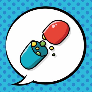 Tıp renk doodle, konuşma balonu