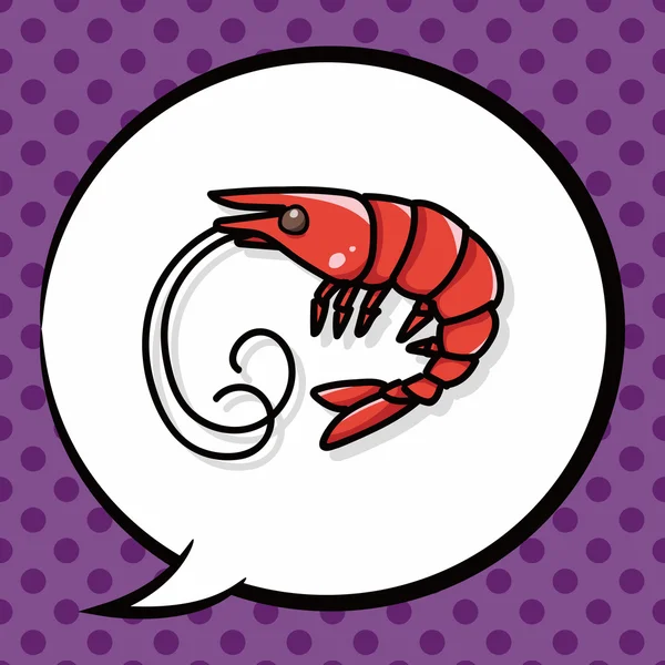 Shrimp Doodle, Sprechblase — Stockvektor