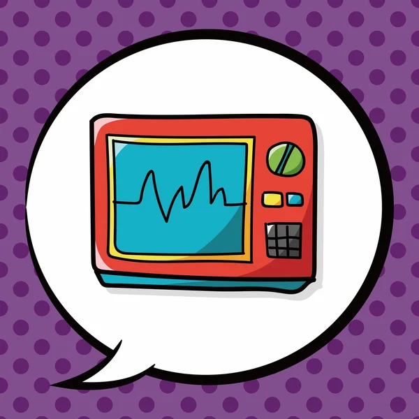 Ecg Farbe Doodle, Sprechblase — Stockvektor