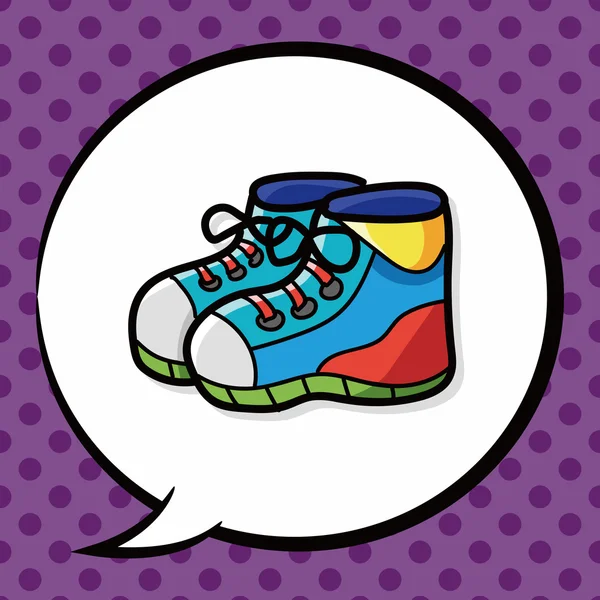Zapatillas de deporte doodle color, burbuja del habla — Archivo Imágenes Vectoriales