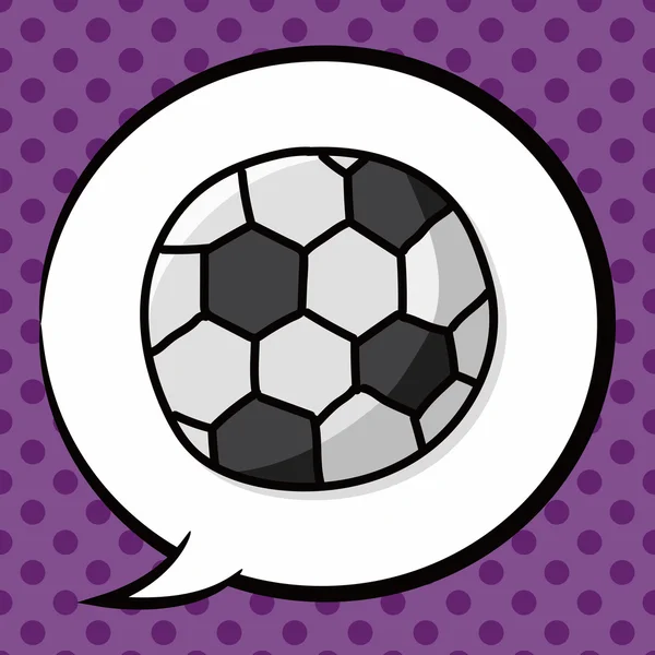 Gribouille de couleur de football, bulle de parole — Image vectorielle