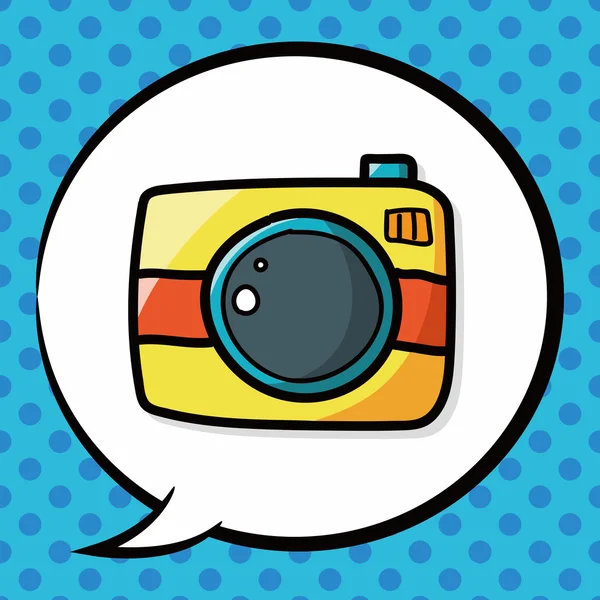 Camera color doodle, speech bubble — Stock Vector