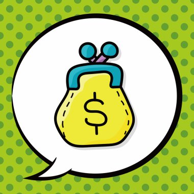 m-cüzdan renk doodle, konuşma balonu