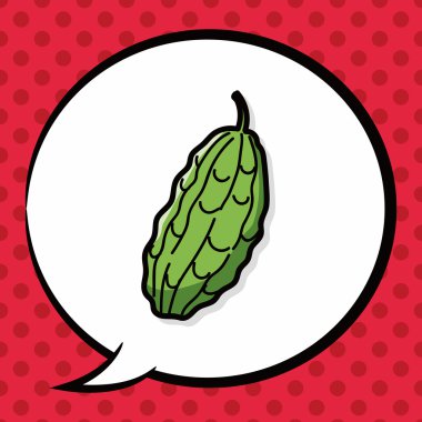 sebze acı kavun renk doodle, konuşma balonu