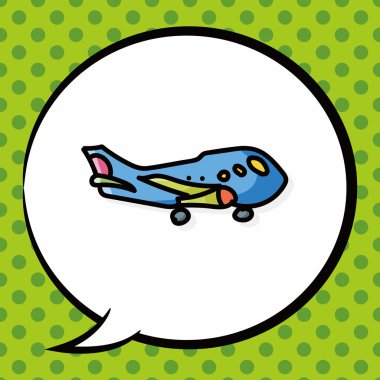 uçak renk doodle, konuşma balonu