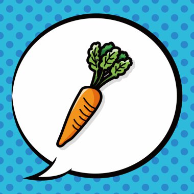 sebze havuç renk doodle, konuşma balonu