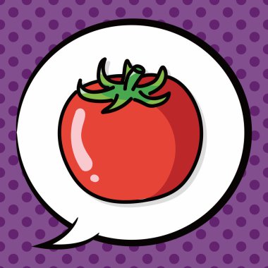 sebze domates renk doodle, konuşma balonu