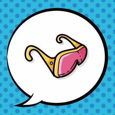 Renk doodle, konuşma balonu koruyucu gözlük