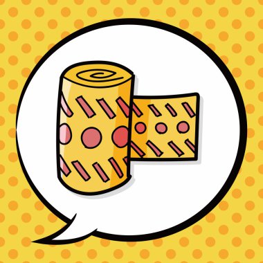 Emanet çizgi rengi doodle, konuşma balonu