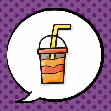 buz kahve rengi doodle, konuşma balonu