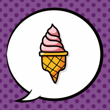 buz sopa renk doodle, konuşma balonu
