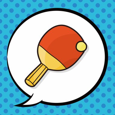 Masa Tenisi doodle, konuşma balonu