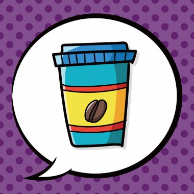 kahve rengi doodle, konuşma balonu götürün