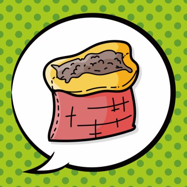 kahve çekirdeği renk doodle, konuşma balonu