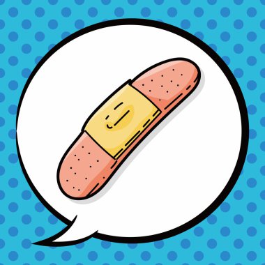 bandaj renk doodle, konuşma balonu